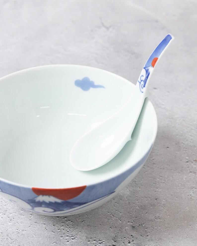 Arita Porcelain Luxury Ramen Bowl With Spoon | Handcrafted by Japanese ...
