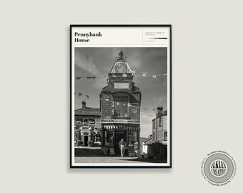 Main Street, Haworth Travel Poster | Pennybank House, West Yorkshire | Architecture | Bronte