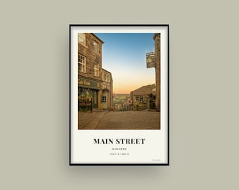 Main Street at sunset, Haworth | Print | Leeds, West Yorkshire, United Kingdom
