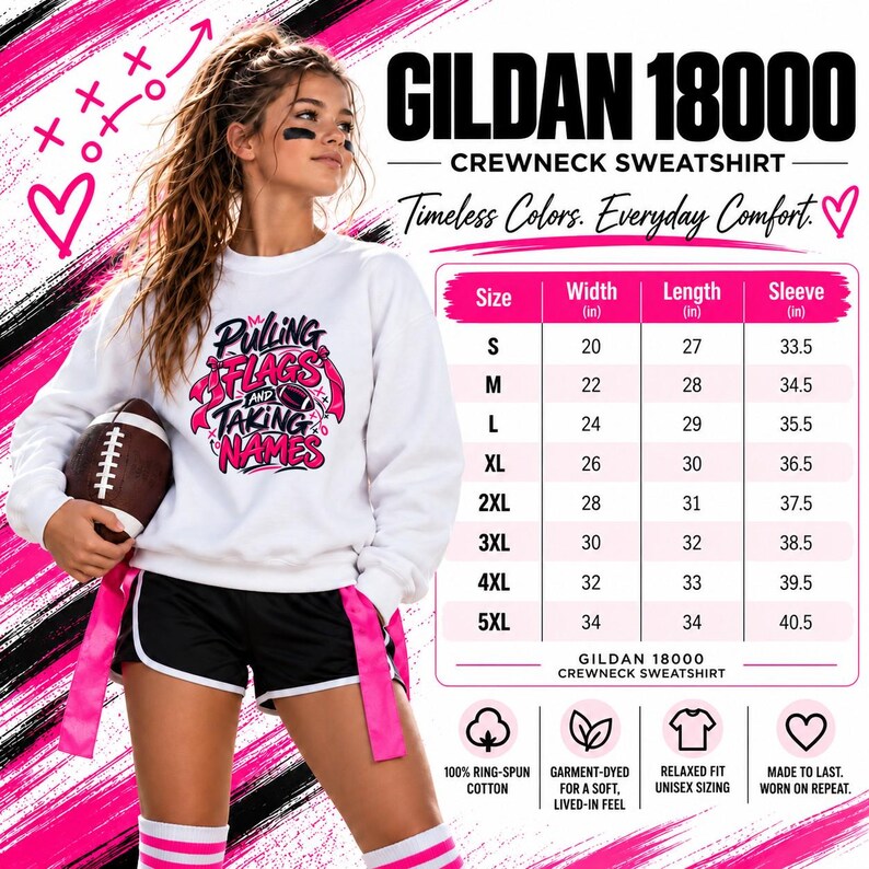 Pulling Flags and Taking Names Girls Flag Football Shirt, Pink Graphic Tee for Flag Football Players, Moms, Teams and Game Day Gift image 11
