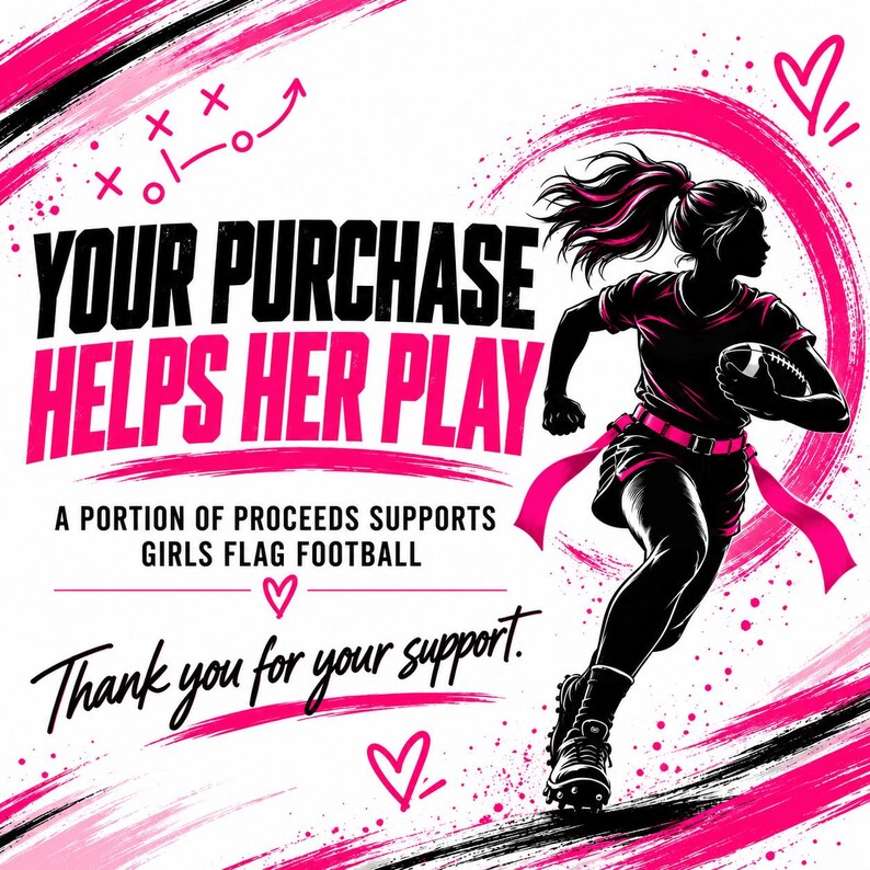 She Runs Routes Girls Flag Football Shirt, Pink Football Graphic Tee for Women and Youth, Sports Mom and Player Game Day Gift image 17