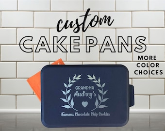 Custom Baking pan, Engraved Pan with lid, baking gifts, gift for mom, Personalized pan, cooking gifts, Christmas Gift, gift for grandma