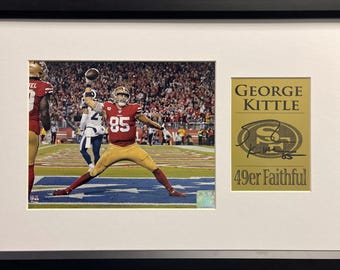 George Kittle SF 49ers Framed 8x10 Photograph w/Full Plate (Engraved Series)