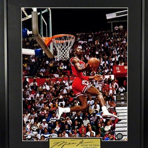 Michael Jordan &quot;Reverse Dunk” Framed Photograph (Engraved Series)