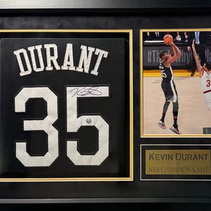 Kevin Durant Autographed Warriors &quot;Oak Town&quot; Jersey Framed