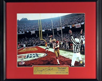 Dwight Clark “The Catch” Framed 11x14 Colored Photograph (Engraved Series)