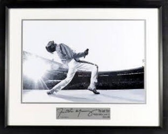 Freddie Mercury with Queen - The Last Tour @ Wembley Stadium Framed Print (Engraved Series)