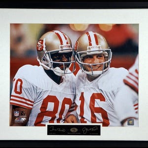 Joe Montana and Jerry Rice &quot;Jerry & Joe&quot; Framed Photograph Engraved Series