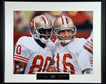 Joe Montana and Jerry Rice "Jerry & Joe" Framed Photograph Engraved Series