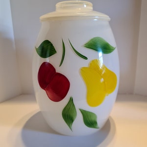 Bartlett Collins Vintage White Glass Cookie Jar Mid Century