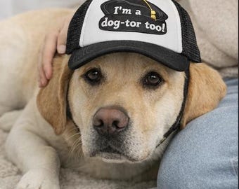Chapeau personnalisable de fin d'études pour animal de compagnie | Accessoire photo chien chat, casquette de remise des diplômes DVM MD