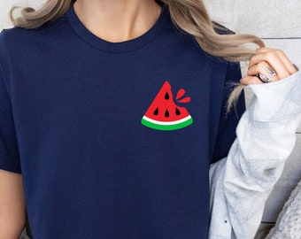 Pocket Watermelon Shirt, Summer Vibes Shirt, Cute Watermelon Shirt, Watermelon Pocket Tee, Watermelon Boho Shirt, Vacation Gift Shirt