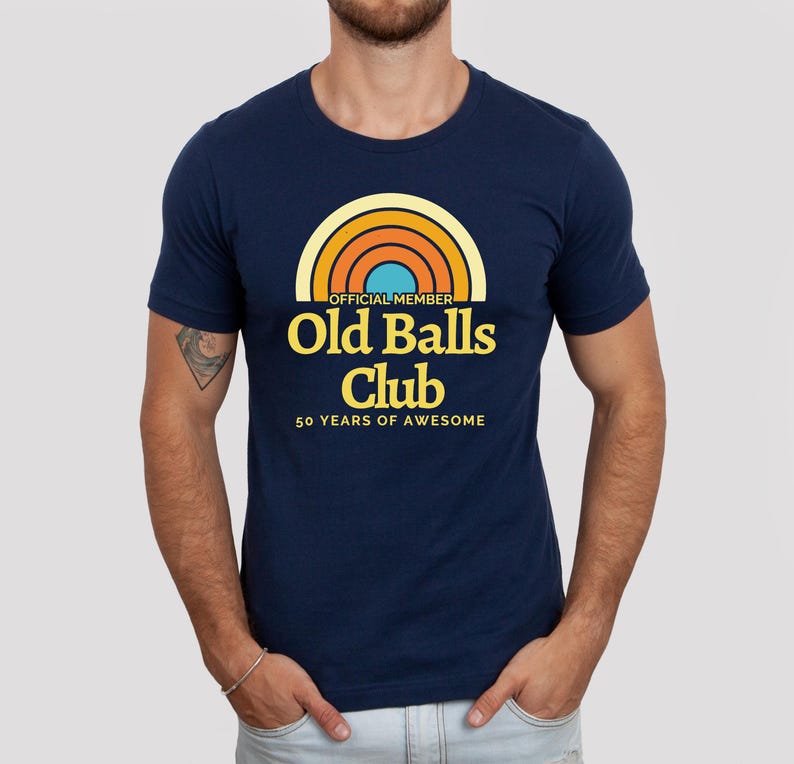Men's 50th Birthday Old Ball Club Shirt, Funny 50th Gift for Men, Funny