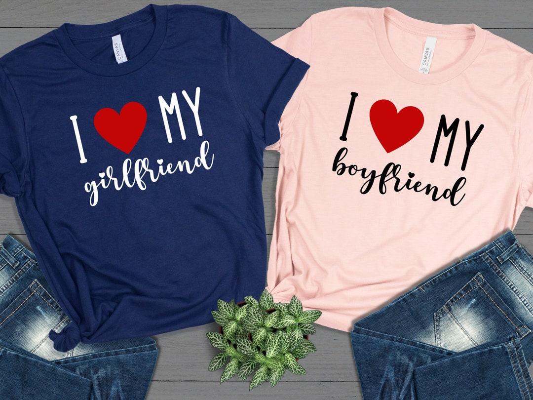 I Heart My Boyfriend/girlfriend Shirt, Couple Valentines Shirts, I Love