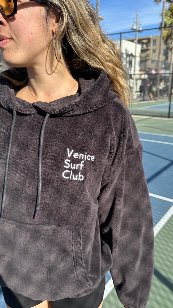 Venice Surf Club Unisex Sherpa Pullover Hoodie - Turkish Cotton & Microfleece Post-Surf Lounge Sweatshirt - View #2