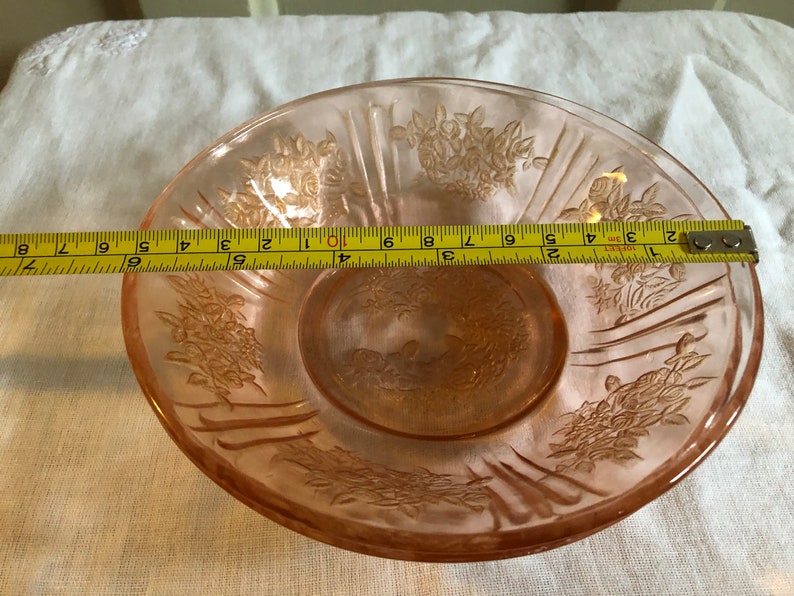 Pair of Pink Depression Glass Cereal Bowls Federal Cabbage Etsy