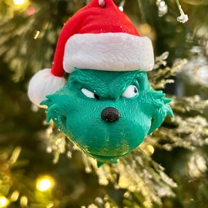 Ornement Grinch 3D | Ornement Grinch unique | Décoration de Noël Grinch