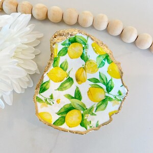 Lemon Oyster Ring Dish, Gift for Bride, Bridesmaid, Mother’s Day, Engagement, Party and Wedding Favor
