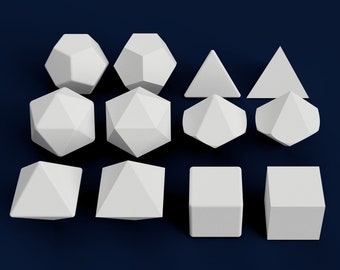Dnd Dice Set Blank Faces STL 3D Print File