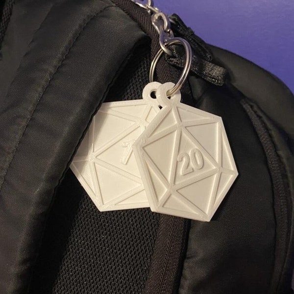 D20 Dice 3D Keychain STL Print File | Dnd Dice | Keychain Print | 3D Gift | Accessory 3D Print | Dungeons and Dragons