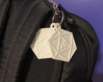 D20 Dice 3D Keychain STL Print File | Dnd Dice | Keychain Print | 3D Gift | Accessory 3D Print | Dungeons and Dragons