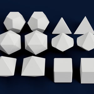 Dnd Dice Set Blank Faces STL 3D Print File