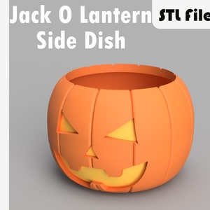 Jack O Lantern Side Dish STL 3D Print File