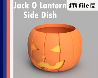 Jack O Lantern Side Dish STL 3D Print File