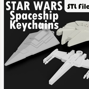 Zestaw breloków do kluczy z motywem statku kosmicznego STAR WARS w formacie STL do druku 3D