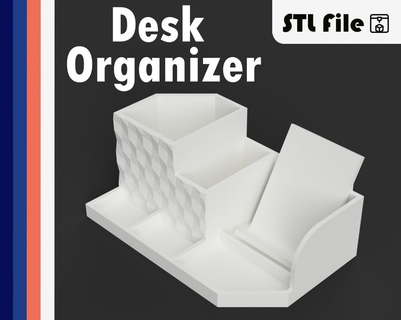 Desk Organizer STL 3D Ptint File Etsy