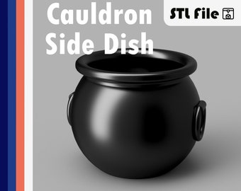 Halloween Cauldron Side Dish STL 3D Print File