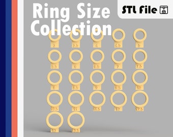 Ringgrößenset STL 3D-Druckdatei