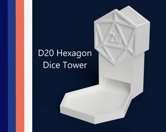 D20 Hexagon Dice Tower STL 3D Print File