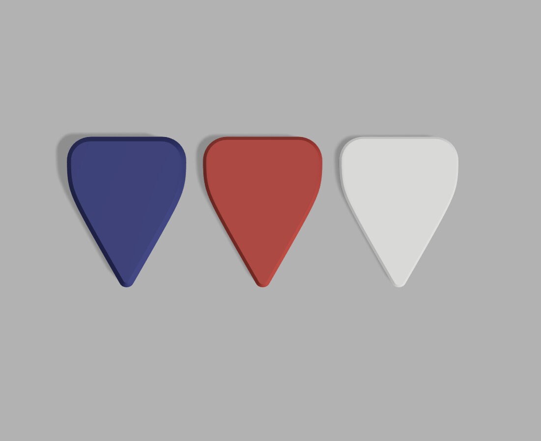 Guitar Picks 3D Print File 3 Sizes 1.0MM 0.7 MM 0.5MM - Etsy