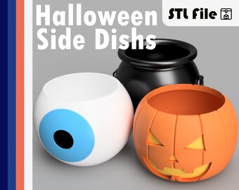 Halloween Side Dish Set STL 3D print File
