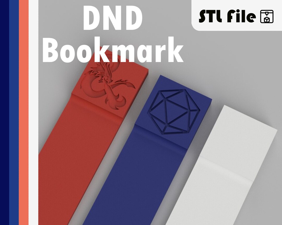 Dnd Bookmarks STL 3D Print Files D20 Logo and Blank - Etsy