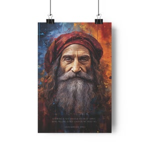 Portrait de Léonard de Vinci - Poster d&#39;art mural premium