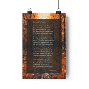 Robert Frost - The Road Less Travelled Premium Poster - Poetry Wall Print