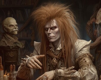 Jareth the Goblin King deals cards in the Labyrinth