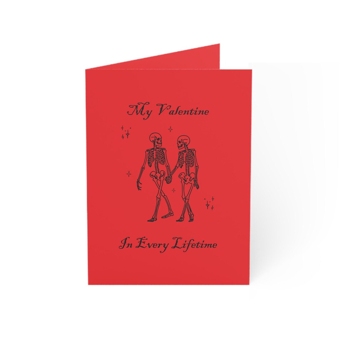 Skeleton Rose Couple Gothic Anniversary Card - Macabre Alternative 145 - View #11