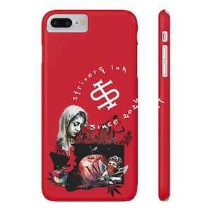 Étuis pour téléphone minces et avant-gardistes - Étui rouge élégant avec oeuvre d&#39;art, cadeau pour artistes, accessoires de téléphone tendance, style patineur, design unique