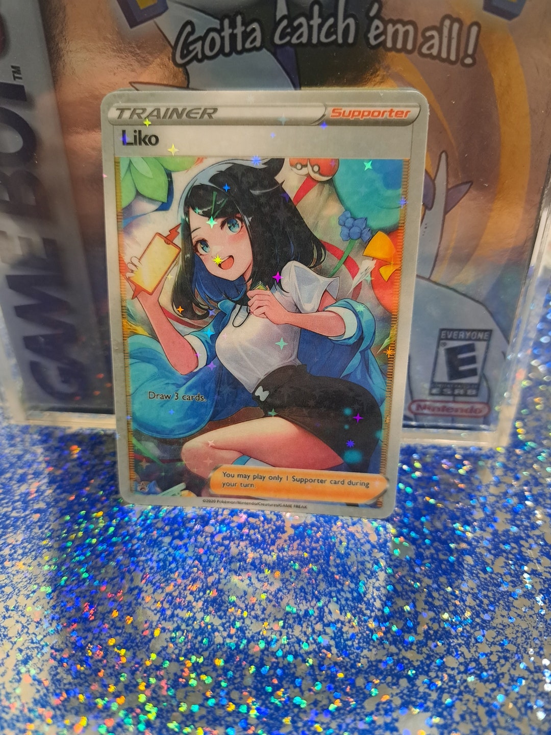 Custom LIKO Full Art Trainer Pokemon Card Holograhic High Etsy