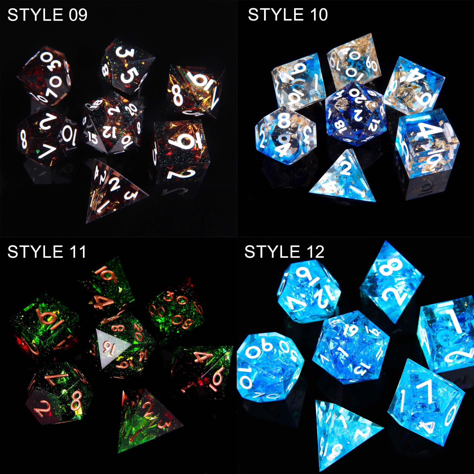 DND Dice Set for Dnd Gifts Light Blue Resin Sharp Edge Dice Etsy