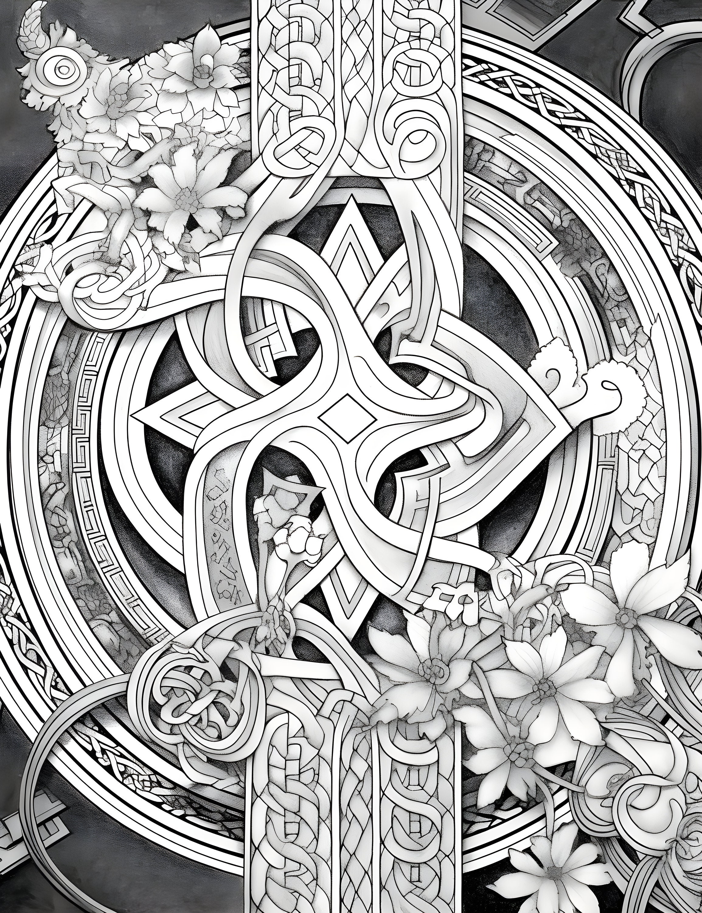ADULT COLORING PAGES Celtic Knots and Flowers Moderate to Intricate