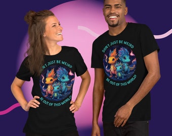 DRAGONS CUTE WEIRD Space Creature Fantasy Anime Style Graphic T Shirt Sci-Fi Unisex Funny T-Shirt