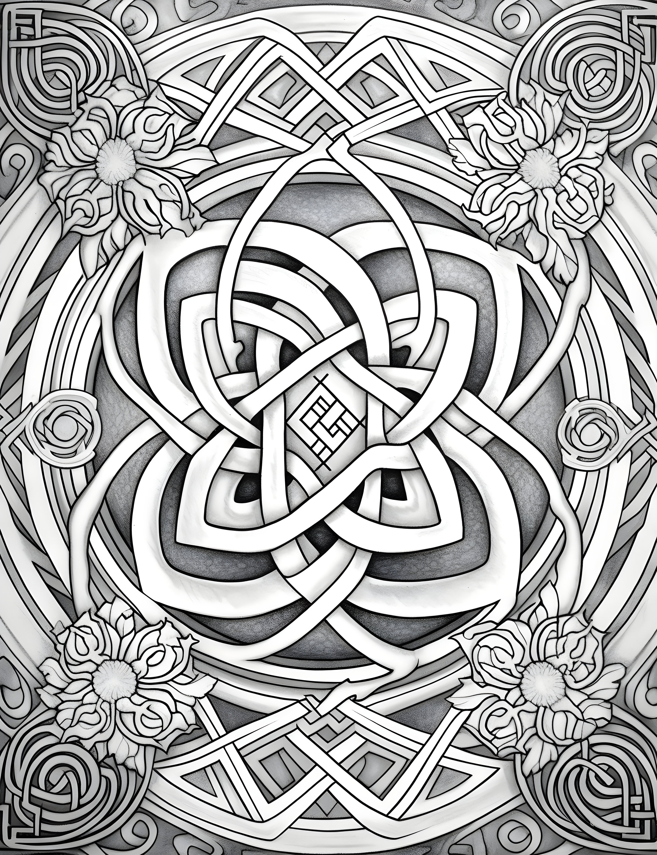 ADULT COLORING PAGES Celtic Knots and Flowers Moderate to Intricate