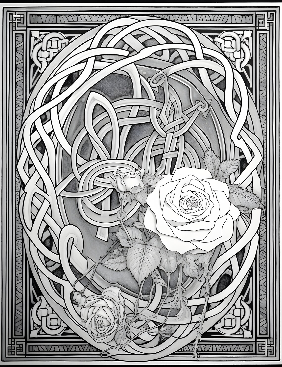 ADULT COLORING PAGES Celtic Knots and Flowers Moderate to Intricate ...