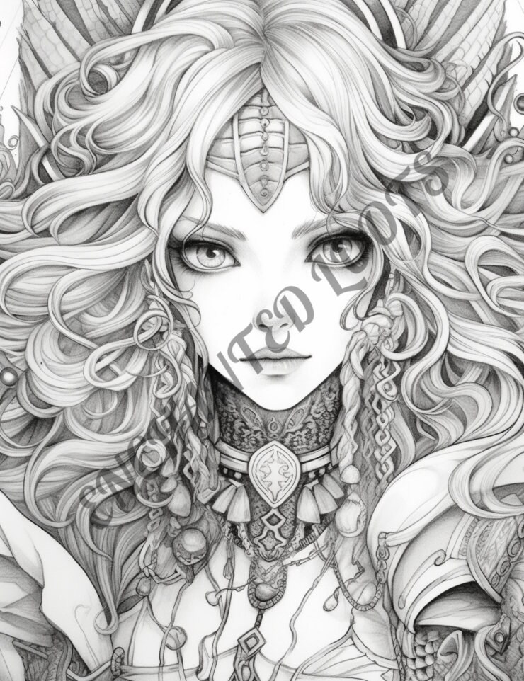 30 FANTASY COLORING PAGES Designed for Adults or Advanced - Etsy
