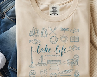 Custom Comfort Colors Lake Life Shirt, Personalized Lake Name
