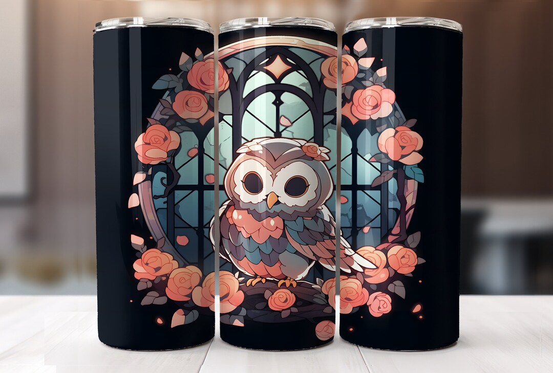 Owl 20 Oz Skinny Tumbler Sublimation Design Instant Download Digital ...